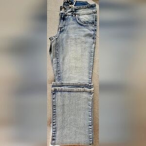 🌟 NWOT Lei Juniors Rare Vintage Light Wash Blue Gray Boot Cut Jeans Size 7🌟